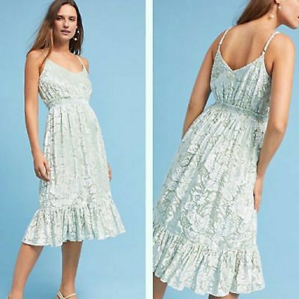 Hemant and Nandita Seagrass velvet dress